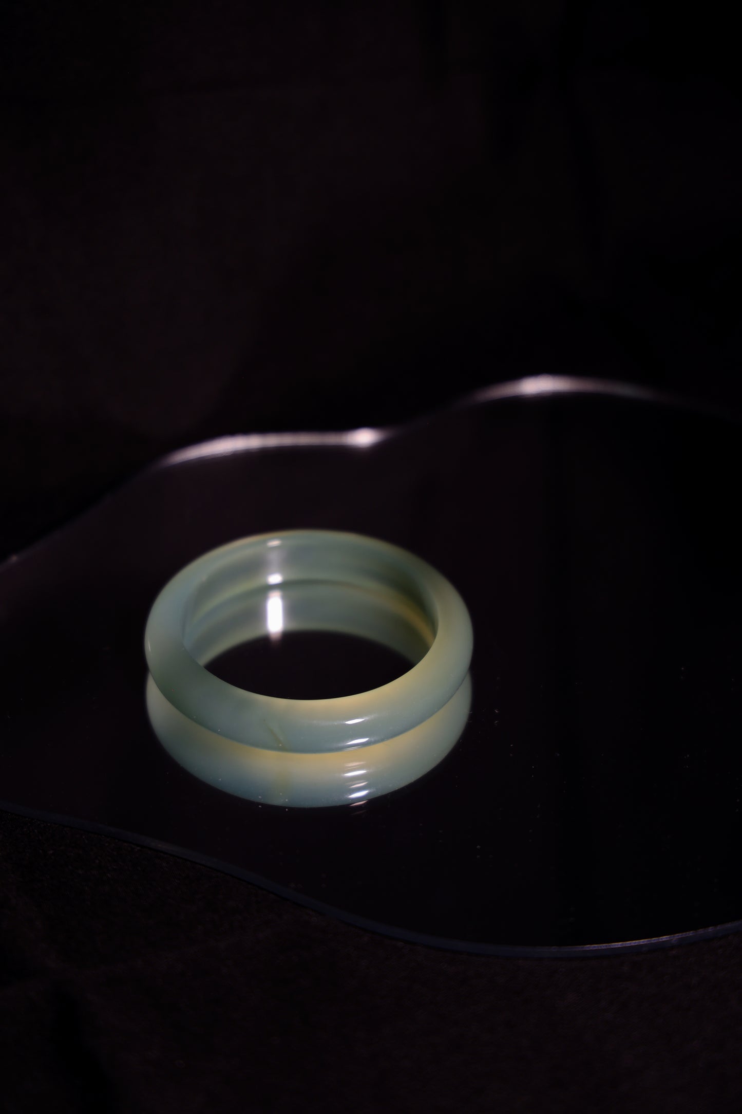 XING V - Green jade stone bangle