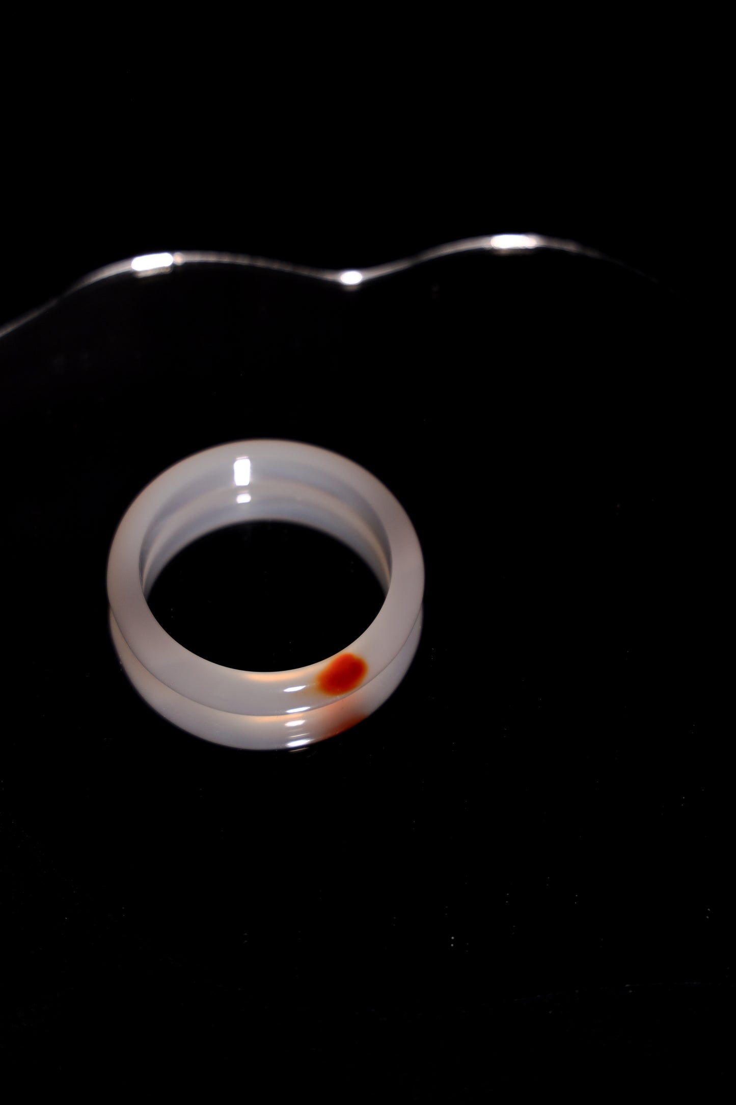 Koi II - White jade stone bangle