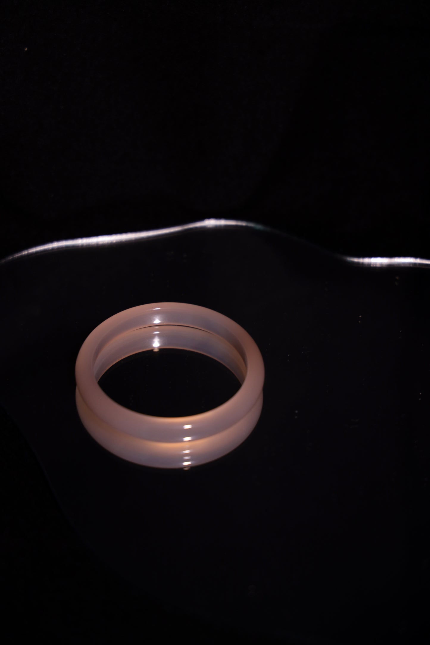 Rosé V - Pink jade stone bangle