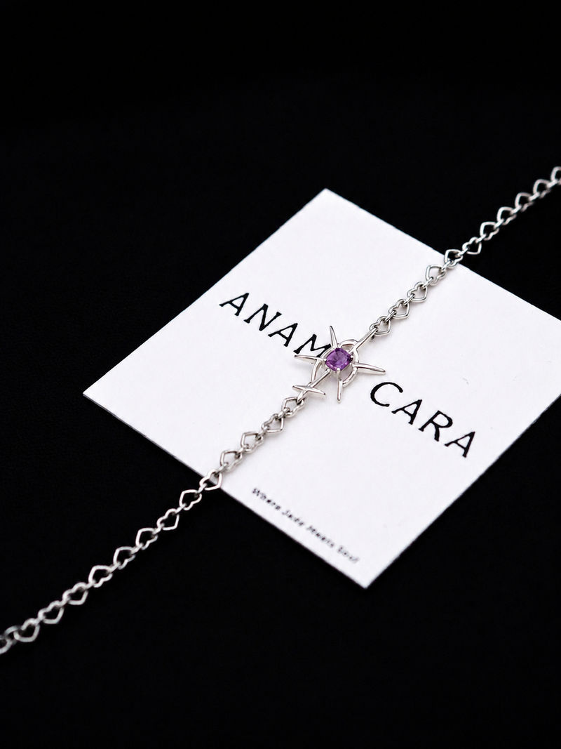 "I want this bracelet to be a confession of love." So we built a star around a natural pink sapphire.